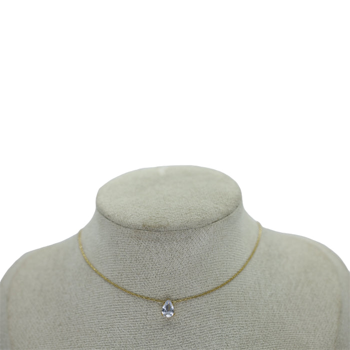 Collier or goutte en zirconium – Acier inoxydable ✨