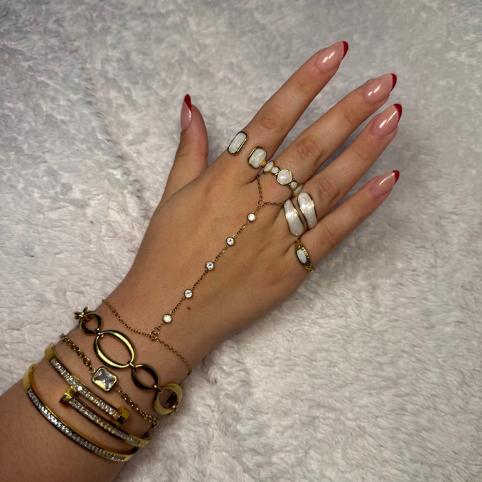 Bague dorée ajustable en acier inoxydable ✨