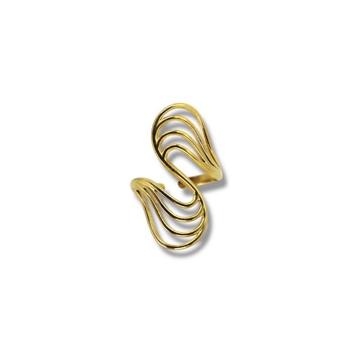 Bague dorée ajustable en acier inoxydable ✨