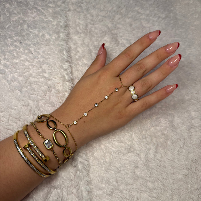 Bague dorée ajustable en acier inoxydable ✨