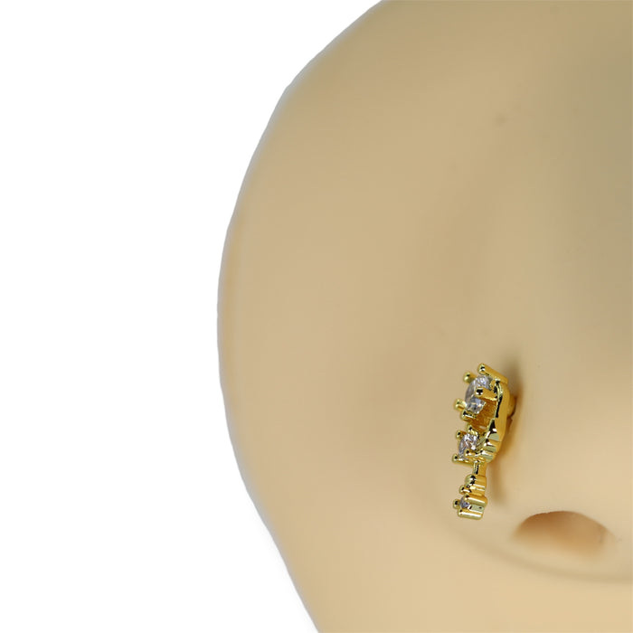Piercing nez doré avec petit pendentif fix- Acier Inoxydable ✨
