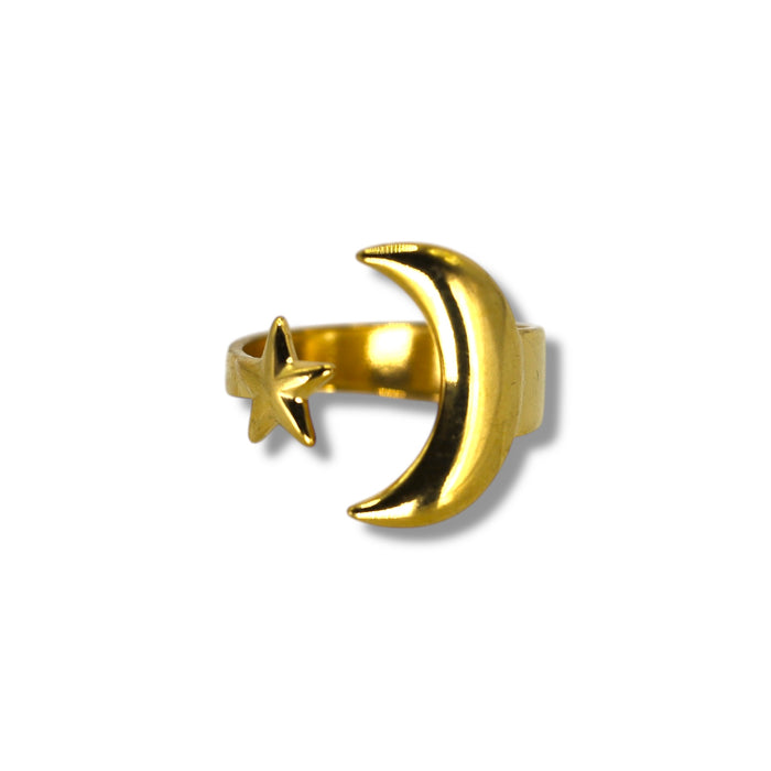 Bague dorée ajustable en acier inoxydable ✨