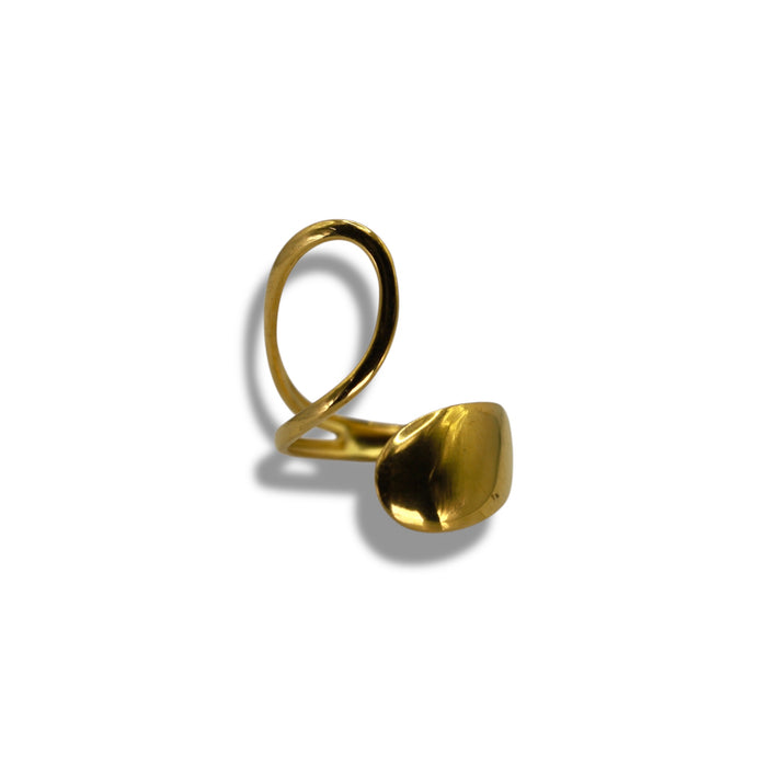 Bague dorée ajustable en acier inoxydable ✨