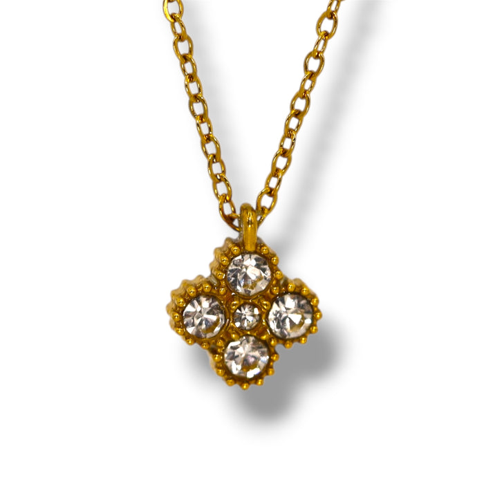 Collier pendentif trèfle scintillant - Acier Inoxydable ✨