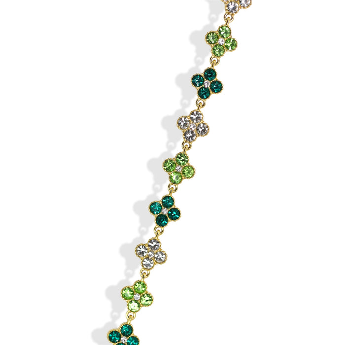 Collier tennis trèfle en acier inoxydable – trio vert ✨