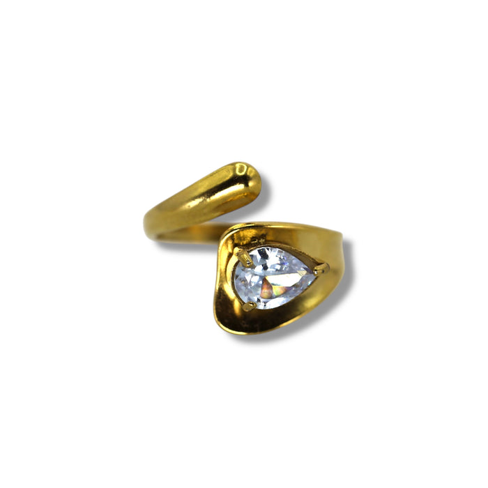 Bague dorée ajustable en acier inoxydable ✨