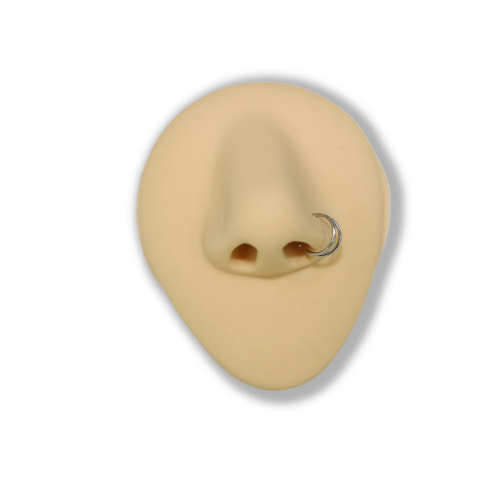 Piercing de nez – Anneau double en acier inoxydable argenté ✨