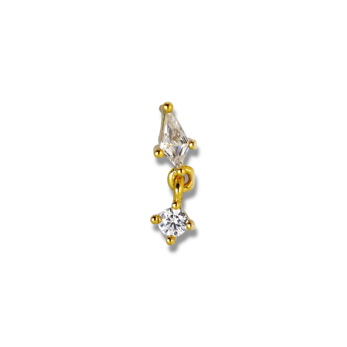 Piercing nez doré avec petit pendentif mobile - Acier Inoxydable ✨