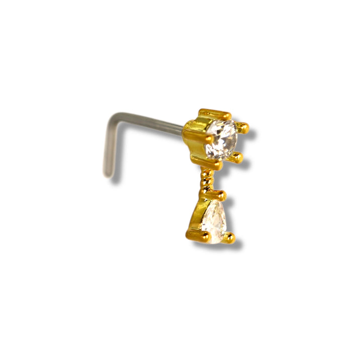 Piercing nez doré avec petit pendentif fix- Acier Inoxydable ✨