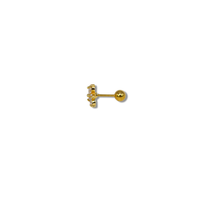 Piercing Fleur Strass – Acier Inoxydable ✨