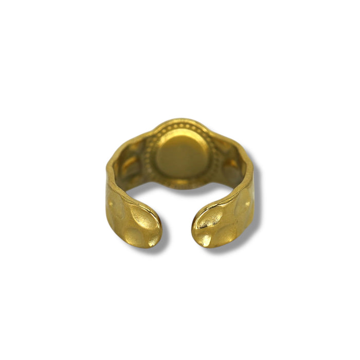 Bague dorée ajustable en acier inoxydable ✨