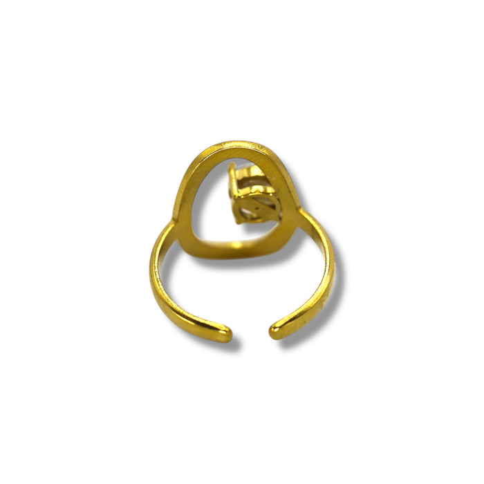 Bague dorée ajustable en acier inoxydable ✨