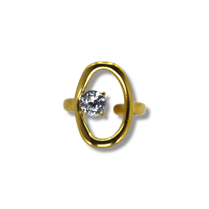 Bague dorée ajustable en acier inoxydable ✨