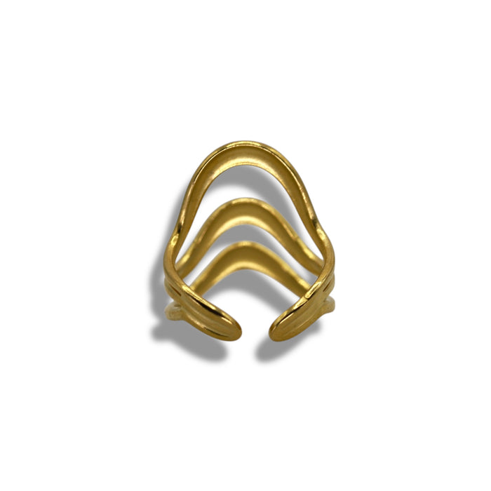 Bague dorée ajustable en acier inoxydable ✨