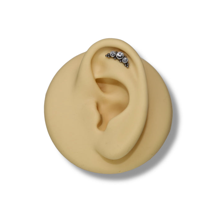 Piercing Éclat Trio Argent - Acier Inoxydable ✨