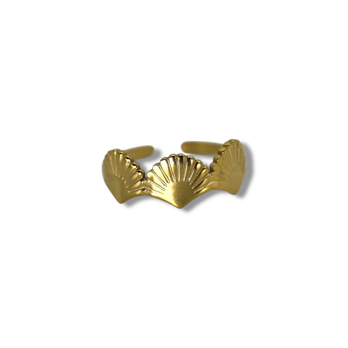 Bague dorée ajustable en acier inoxydable ✨