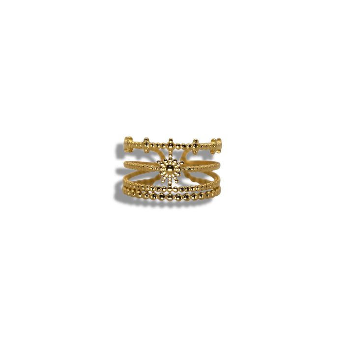 Bague dorée ajustable en acier inoxydable ✨