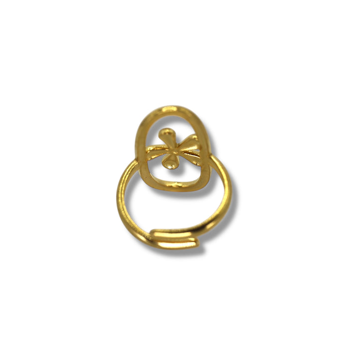 Bague dorée ajustable en acier inoxydable ✨