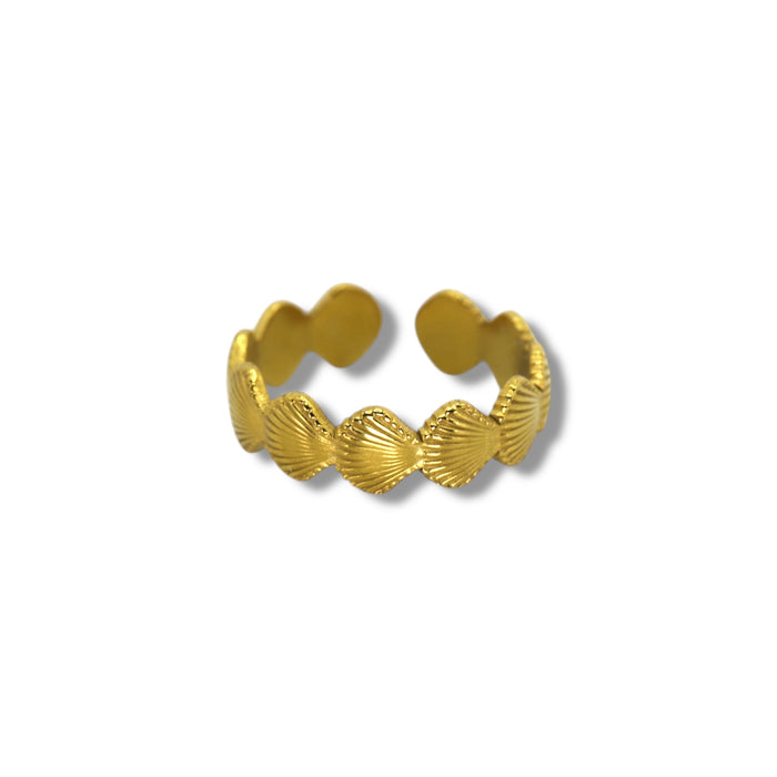 Bague dorée ajustable en acier inoxydable ✨