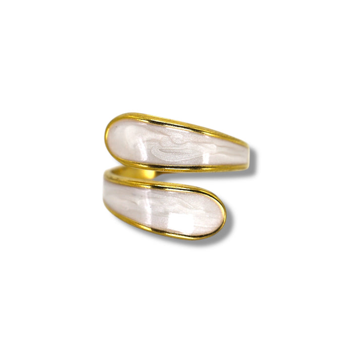 Bague dorée ajustable en acier inoxydable ✨
