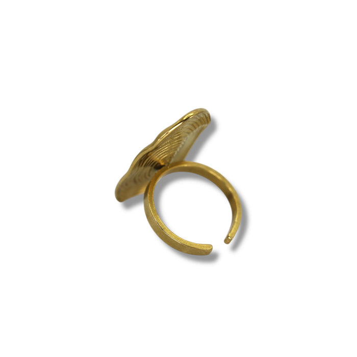 Bague dorée ajustable en acier inoxydable ✨