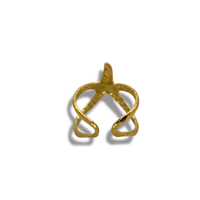 Bague dorée ajustable en acier inoxydable ✨