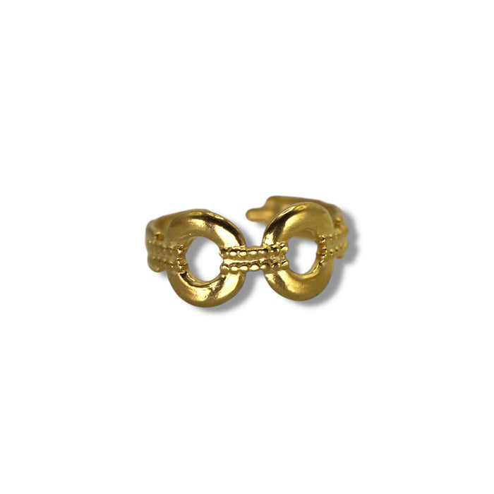 Bague dorée ajustable en acier inoxydable ✨