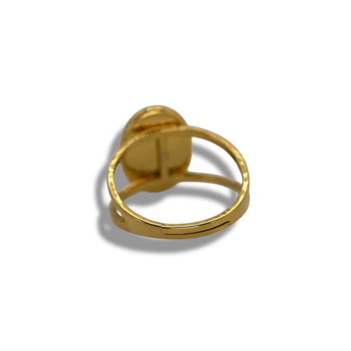 Bague dorée ajustable en acier inoxydable ✨