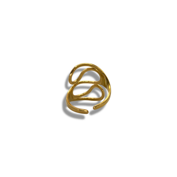 Bague dorée ajustable en acier inoxydable ✨
