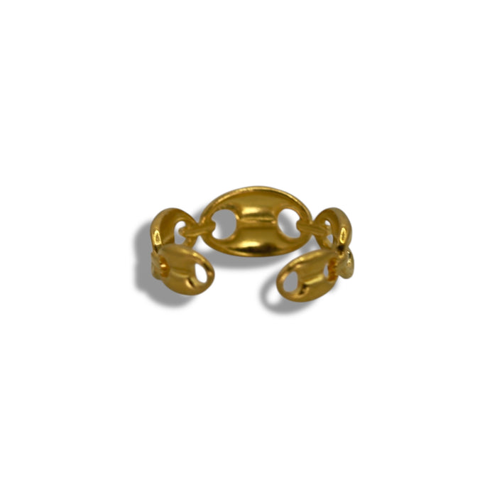Bague dorée ajustable en acier inoxydable ✨