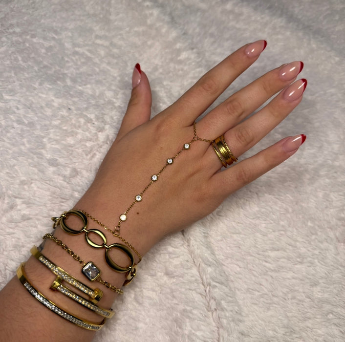 Bague dorée ajustable en acier inoxydable ✨