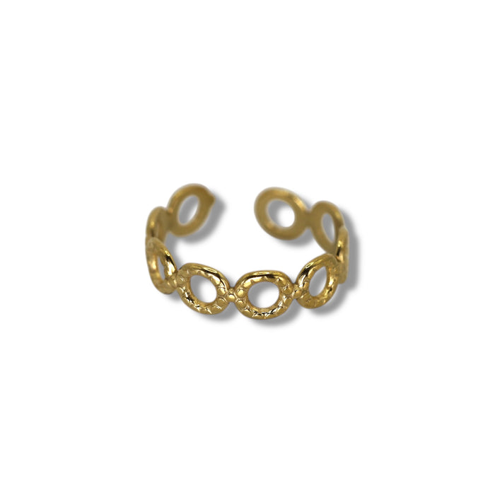 Bague dorée ajustable en acier inoxydable ✨