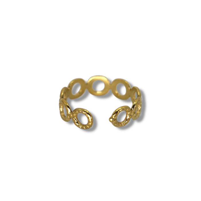 Bague dorée ajustable en acier inoxydable ✨