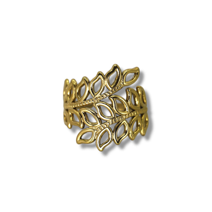 Bague dorée ajustable en acier inoxydable ✨