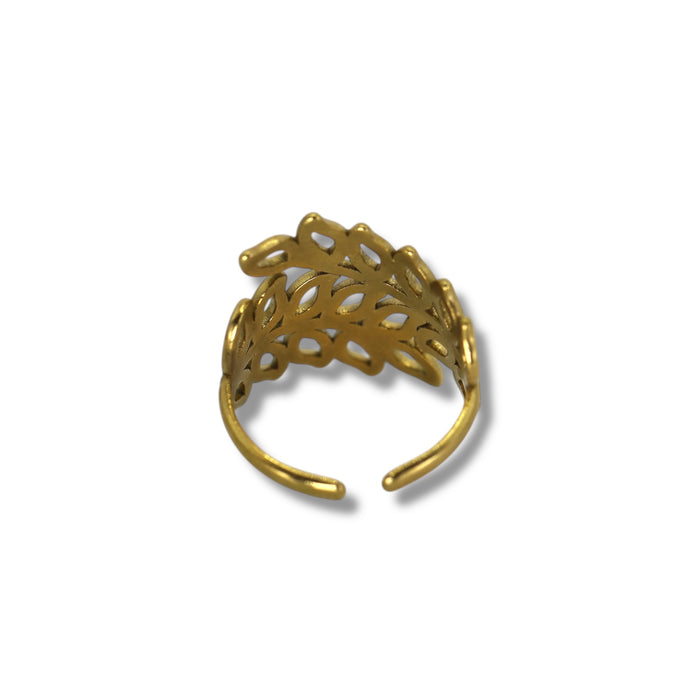 Bague dorée ajustable en acier inoxydable ✨