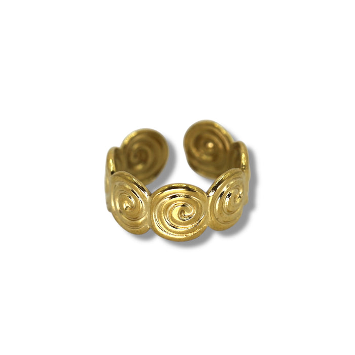 Bague dorée ajustable en acier inoxydable ✨