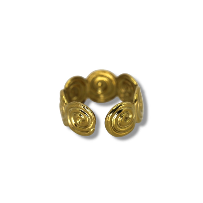 Bague dorée ajustable en acier inoxydable ✨