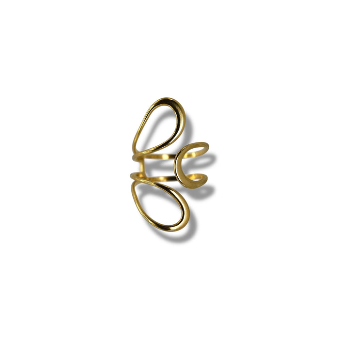 Bague dorée ajustable en acier inoxydable ✨