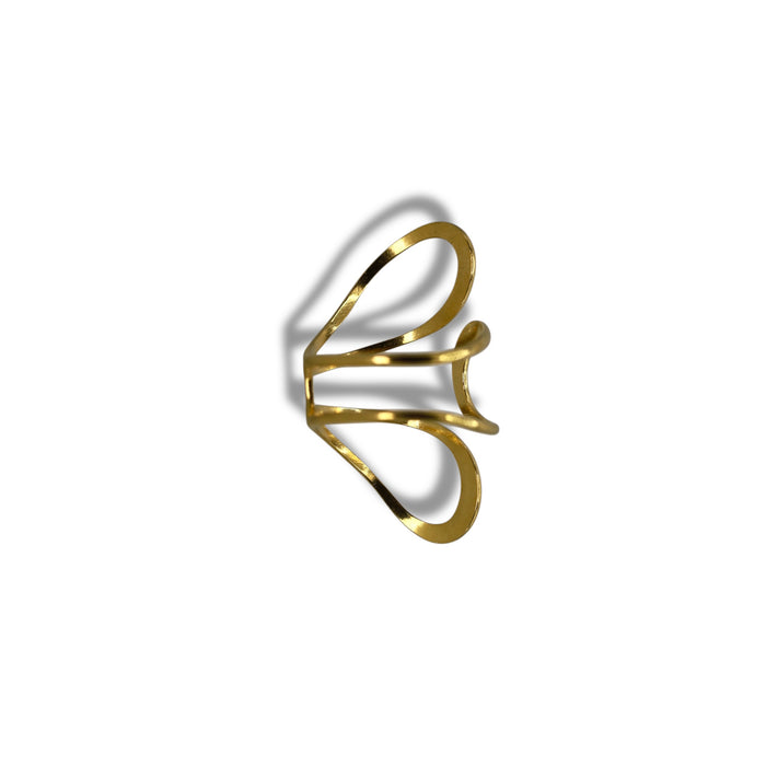 Bague dorée ajustable en acier inoxydable ✨